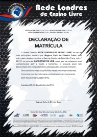 Declaração de Matricula