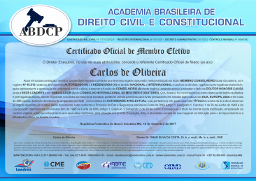 Diploma Academia Brasileira de Direito Civil e Privado