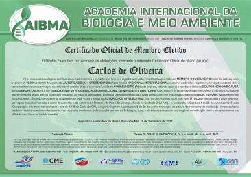 Diploma Academia Internacional da Biologia e Meio Ambiente