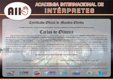 Diploma Academia Internacional de Intérpretes