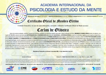 Diploma Academia Internacional de Psicologia e Estudo da Mente