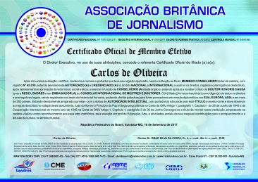 Diploma Associação Britanica de Jornalismo