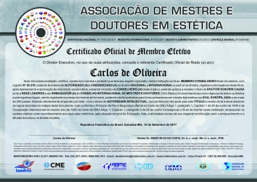 Diploma Associação de Mestres, Doutores e Intelectuais da Estética