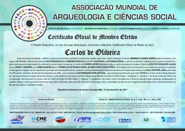 Diploma Associação Mundial de Arqueologia e Ciências Social