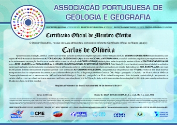 Diploma Associação Portuguesa de Geologia e Geografia