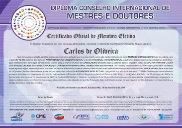 Diploma Conselho Internacional de Mestres, Doutores e Intelectuais