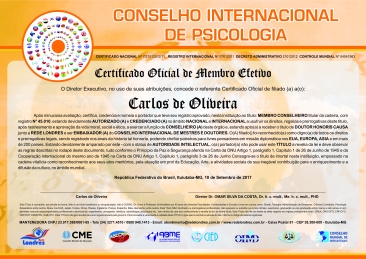 Diploma Conselho Internacional de Psicologia Familiar e Do Trabalho