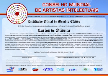 Diploma Conselho Mundial de Artistas Intelectuais