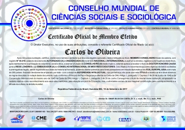 Diploma Conselho Mundial de Ciências Sociais ou Sociológica