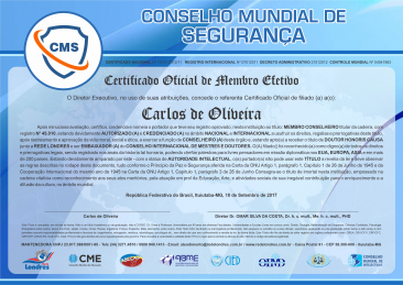 Diploma Conselho Mundial de Segurança