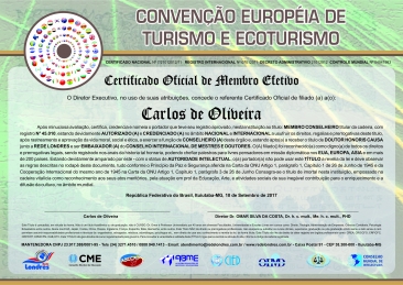 Diploma Convenção Européia de Turismo e Ecoturismo