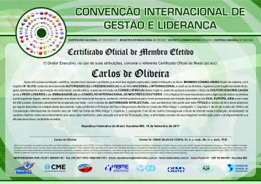 Diploma Convenção Internacional de Gestão e Liderança