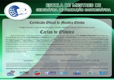 Diploma Escola de Mestres de Geográfica de Produção Cartográfica