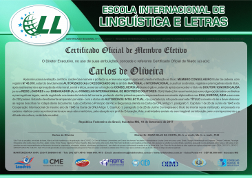 Diploma Escola Internacional de Linguística e Letras