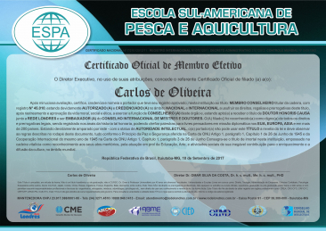 Diploma Escola Sul-Americana de Pesca e Aquicultura