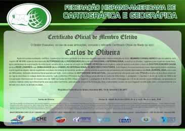 Diploma Federação Hispano-Americana de Cartográfica e Geográfica