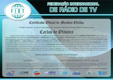 Diploma Federação Internacional de Rádio de TV